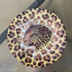 Email de Limoges Veritable Porcelaine Cheetah 8" Salad Plate Safari Wildlife